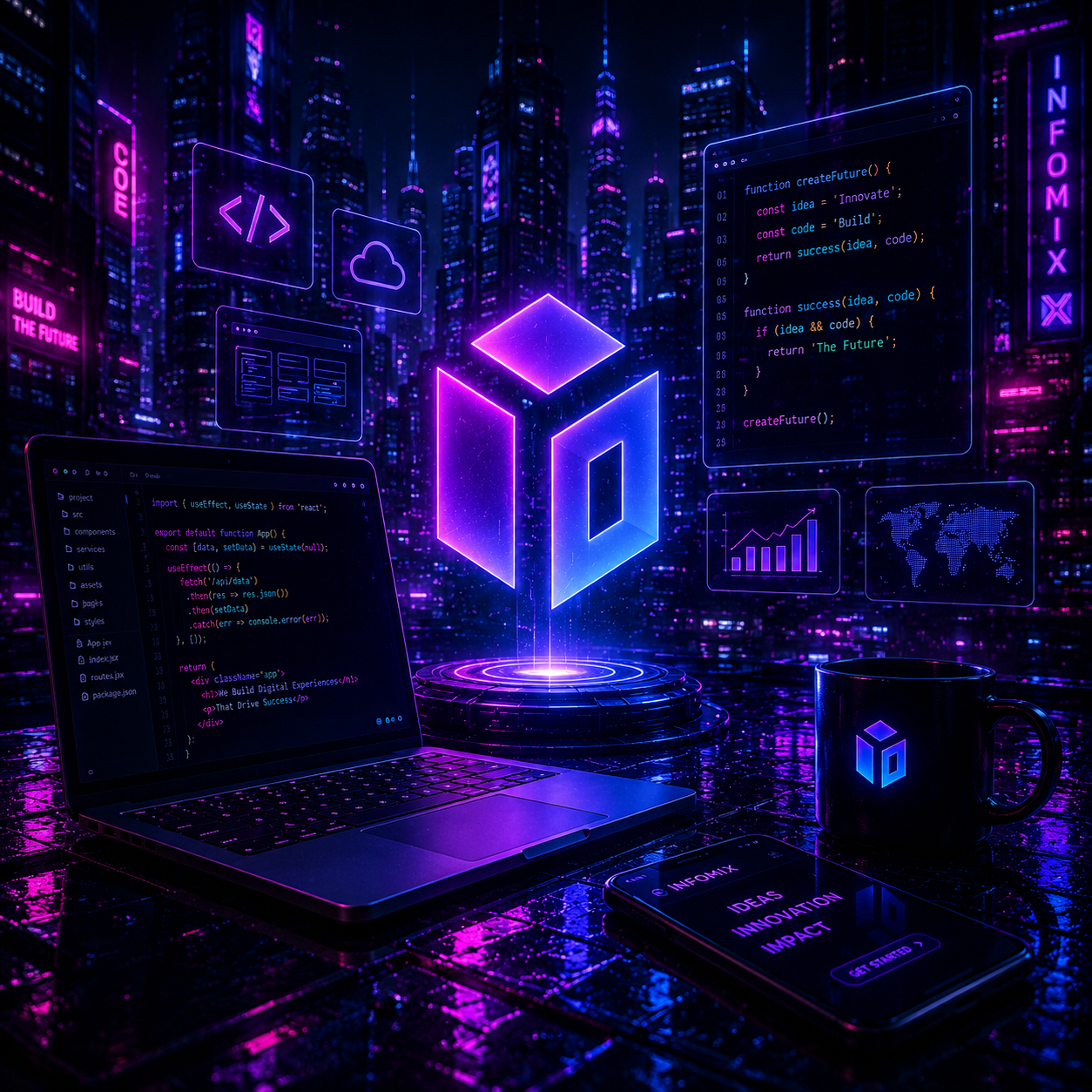 Infomix software development and digital agency visual